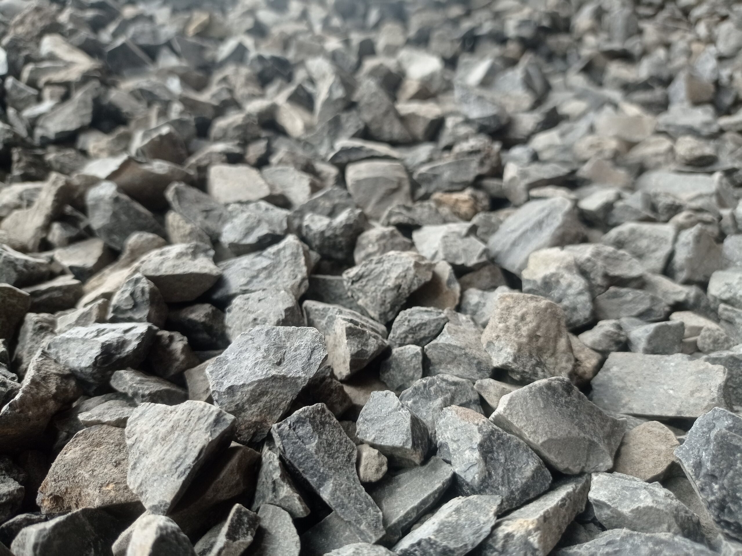 A close up image of grey stone aggregate.