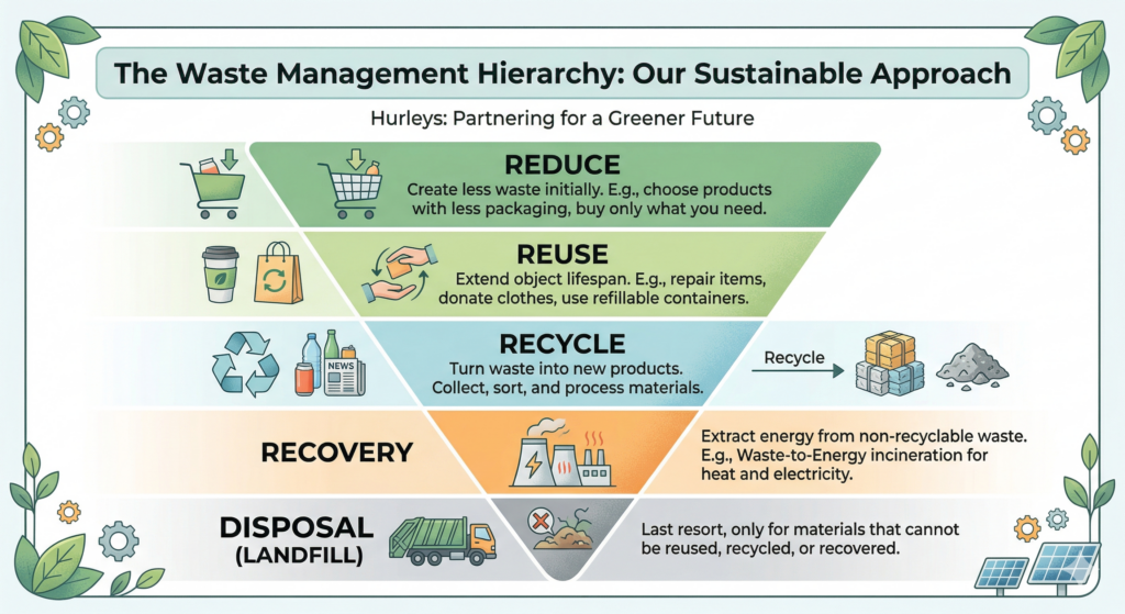 An infographic of the waste hierarchy.